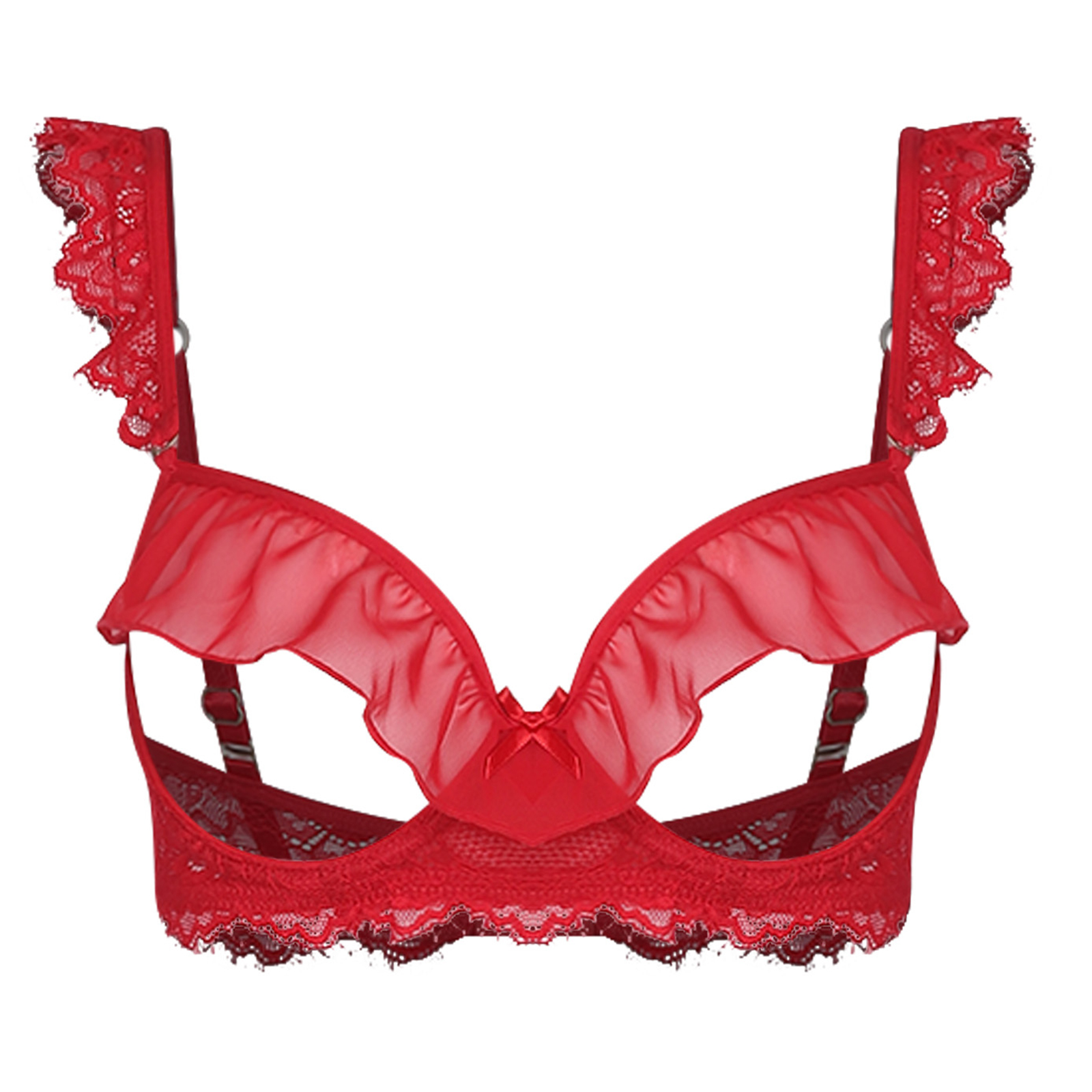 Demi Bra Balconette - Womens Adult Honeymoon Lingerie Cupless Bra