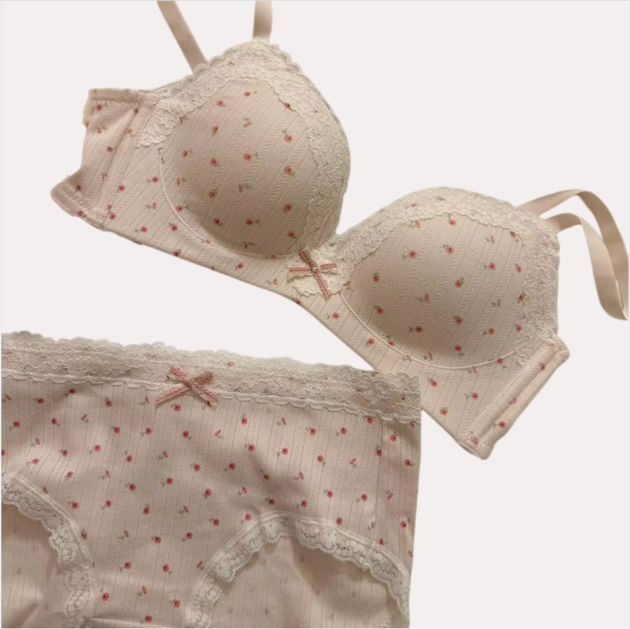 Cotton Bra Everyday - Teenage Sexy Lace Floral Bra Set