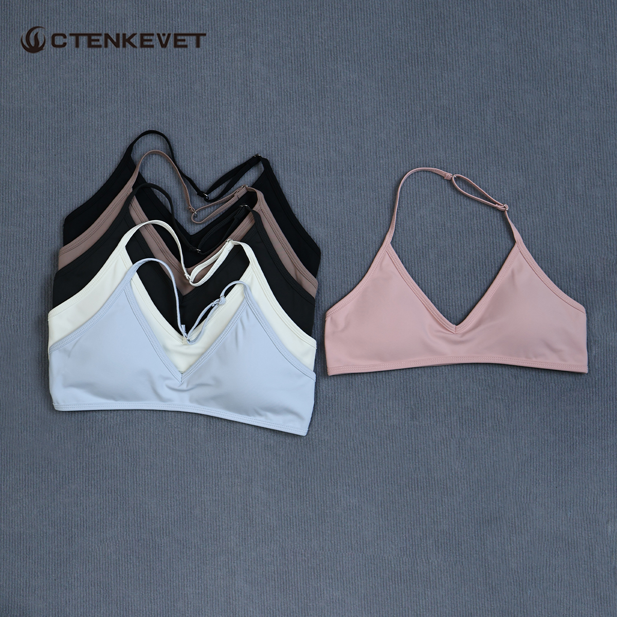Sports Bra Racerback - Women's Summer Halter Neck Padded Sports