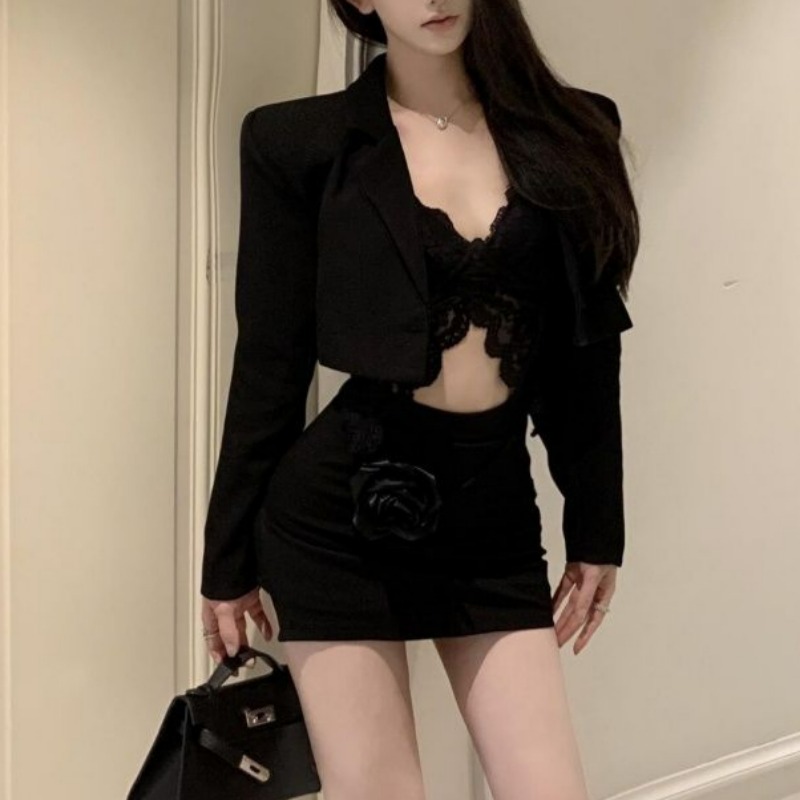 Black Spring Blazer Lace Brale - đánh giá và giá Lace Bralette Set