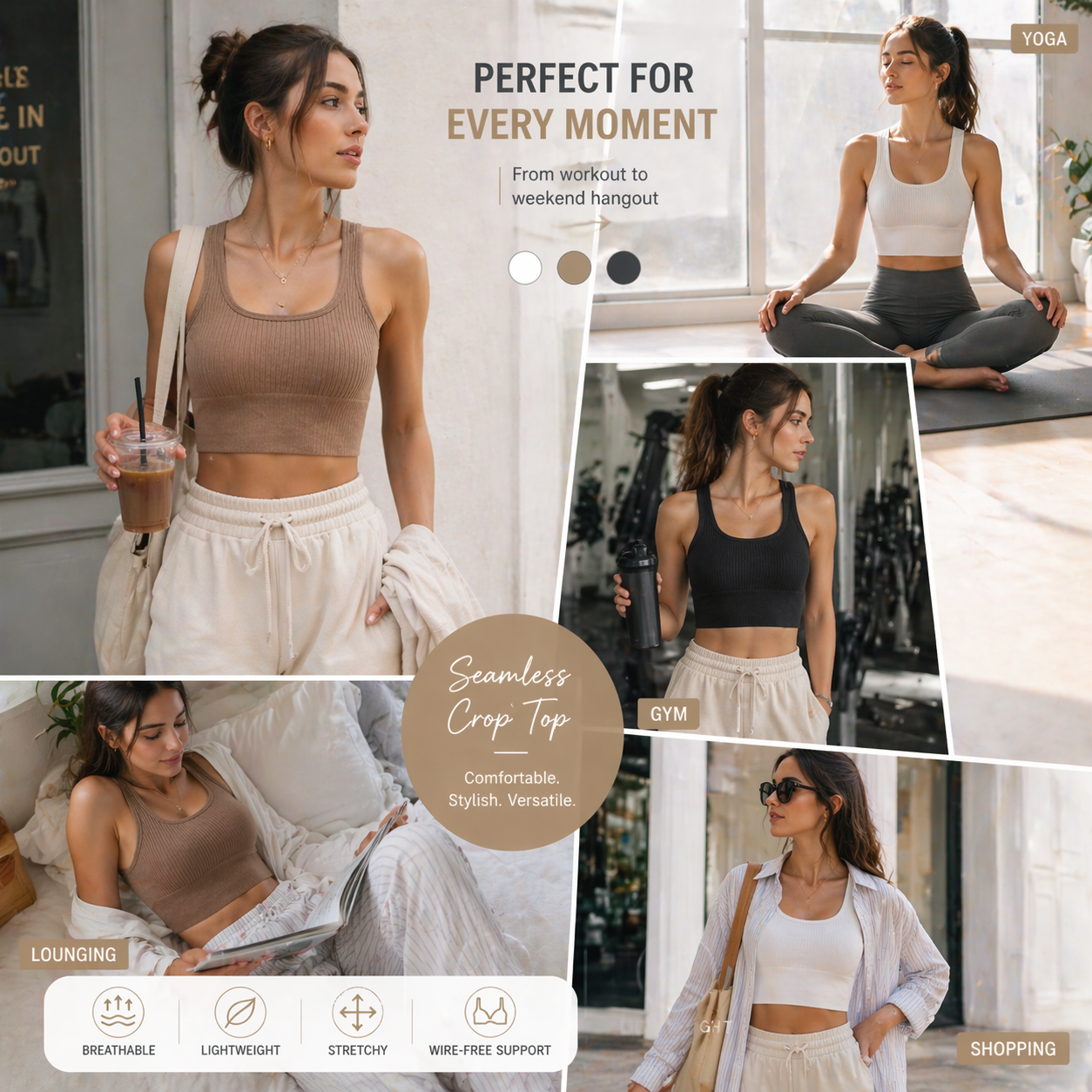 Women Seamless Ribbed Crop Top - đánh giá và giá T Shirt Bra Seamless