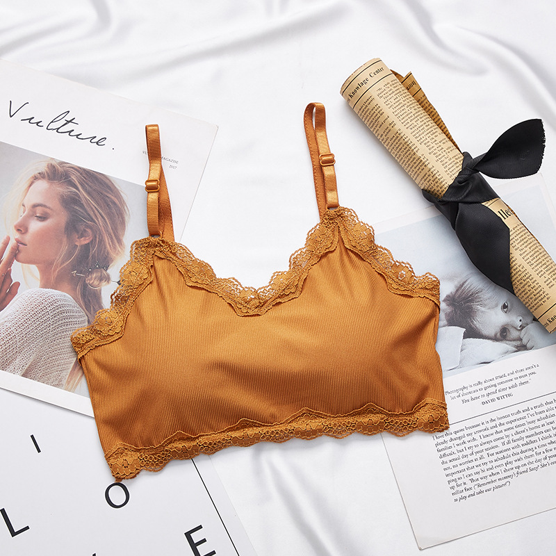 Lace Trim Tube Top Women Bra C - đánh giá và giá Lace Bralette Set