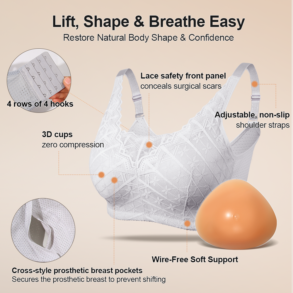 Bra With Fake Breast Form Mast - đánh giá và giá Mastectomy Bra Pocket