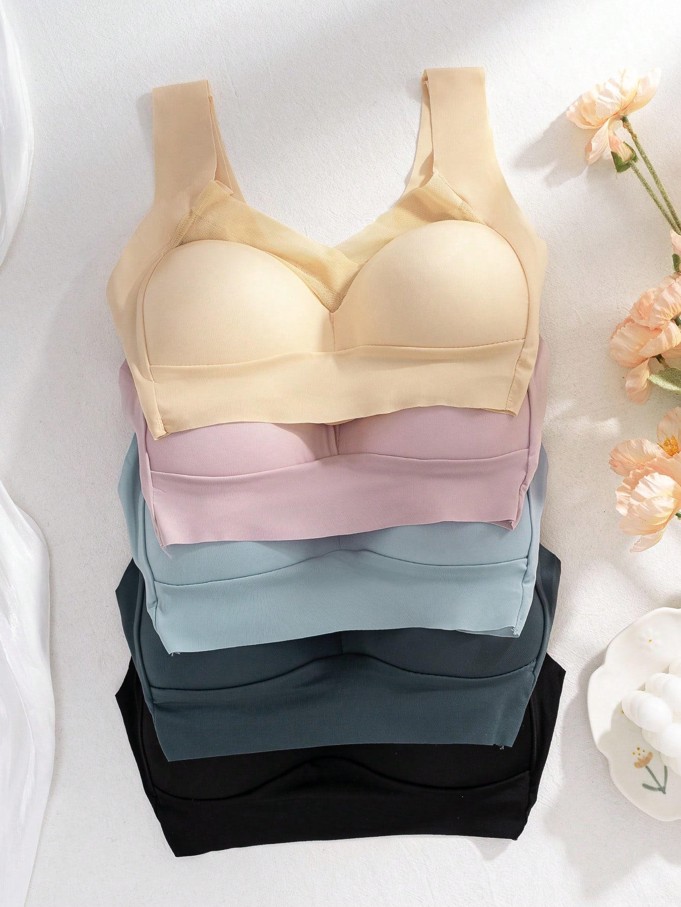 5pcs Women Seamless Ice Silk W - đánh giá và giá Sleep Bra Bralette