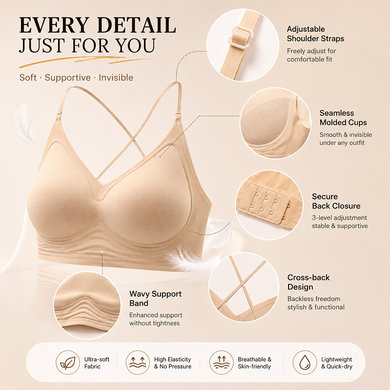 FINETOO Seamless Wave Support  - đánh giá và giá Sleep Bra Bralette