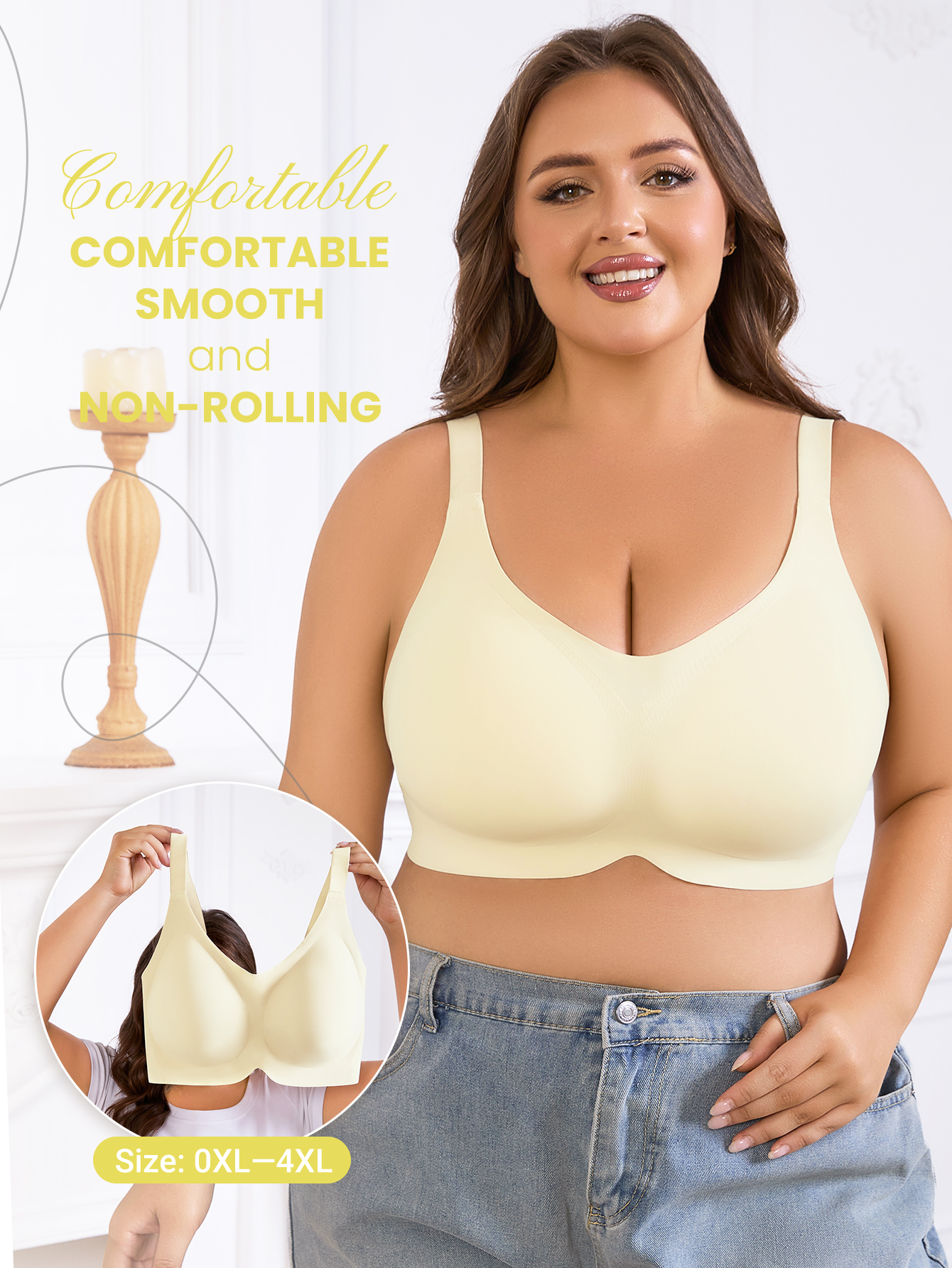 Plus Size Women Solid Color Da - đánh giá và giá Wirefree Bra Comfort