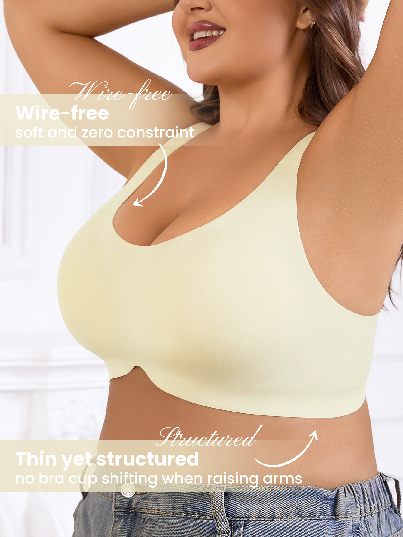 Plus Size Women Solid Color Da - đánh giá và giá Wirefree Bra Comfort