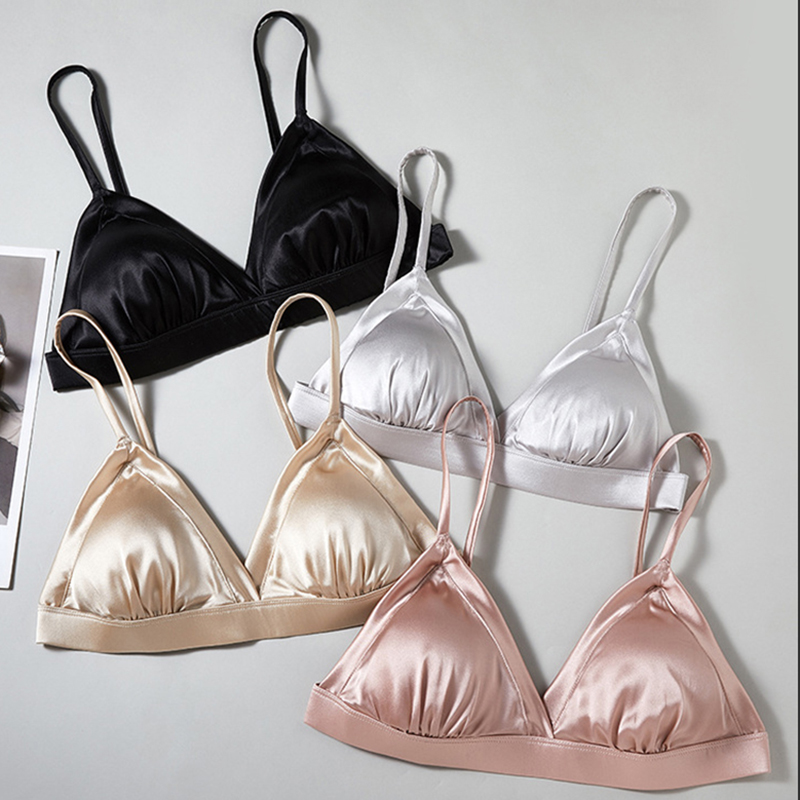 Luxury Real Silk Satin Wireles - đánh giá và giá Sleep Bra Bralette