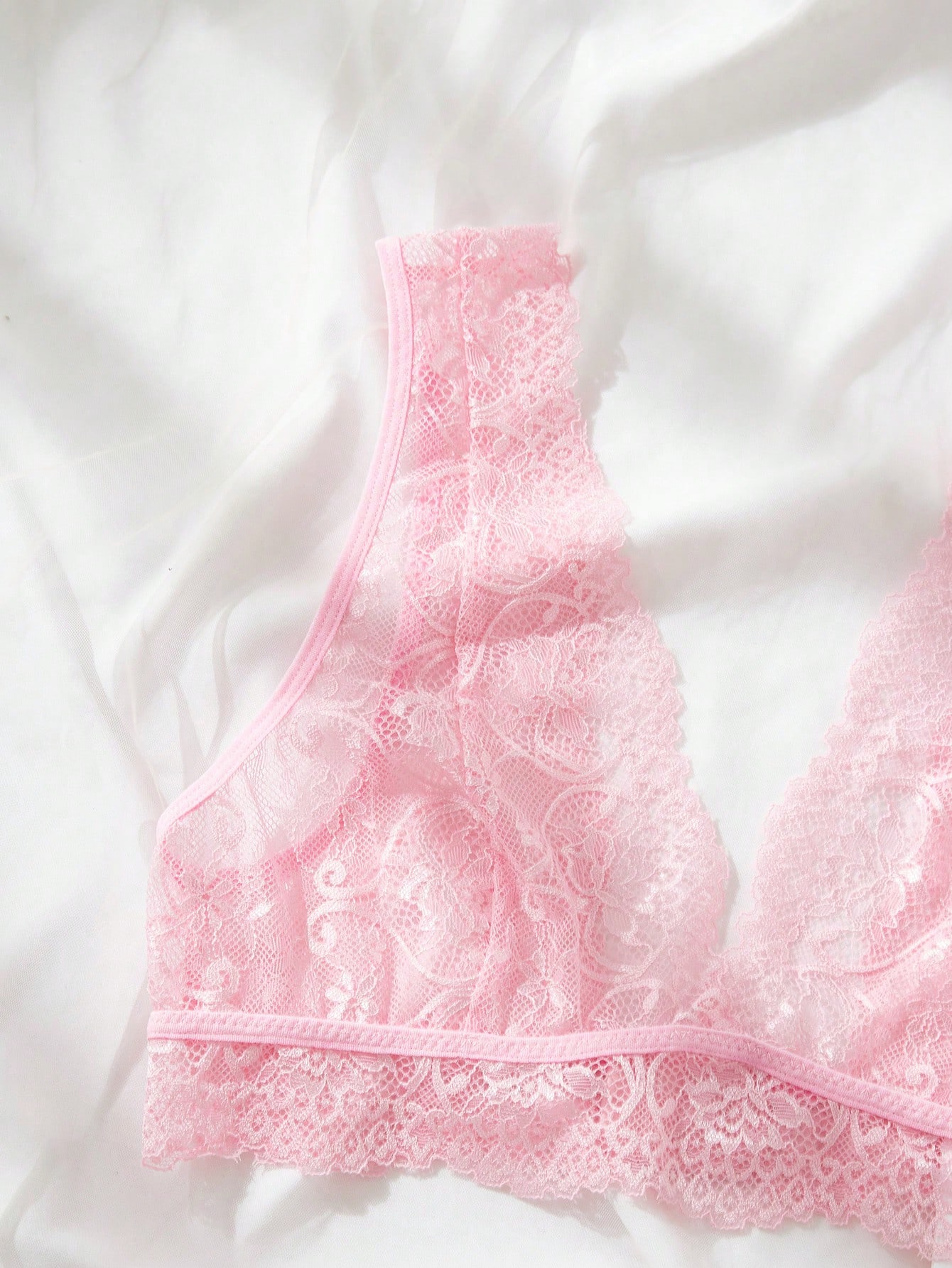 Pink Lace Lingerie Set Sheer F - đánh giá và giá Lace Bralette Set