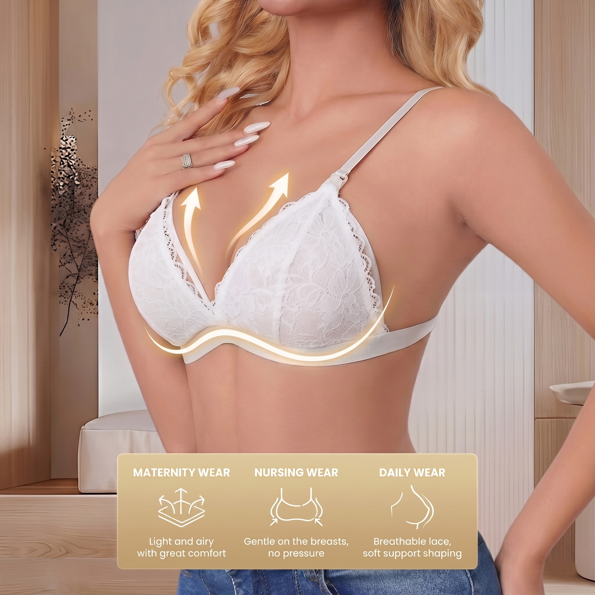Women's White Lace Maternity N - đánh giá và giá Nursing Bra Clip