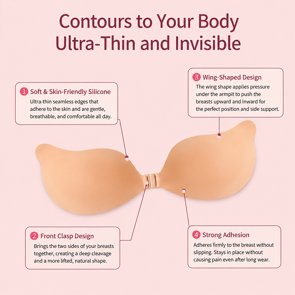 Adhesive Silicone Push Up Bra  - đánh giá và giá Backless Bra Sticky