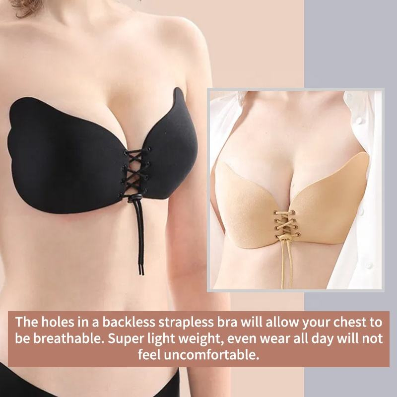 Wing shaped drawstring nude ba - đánh giá và giá Strapless Bra Adhesive