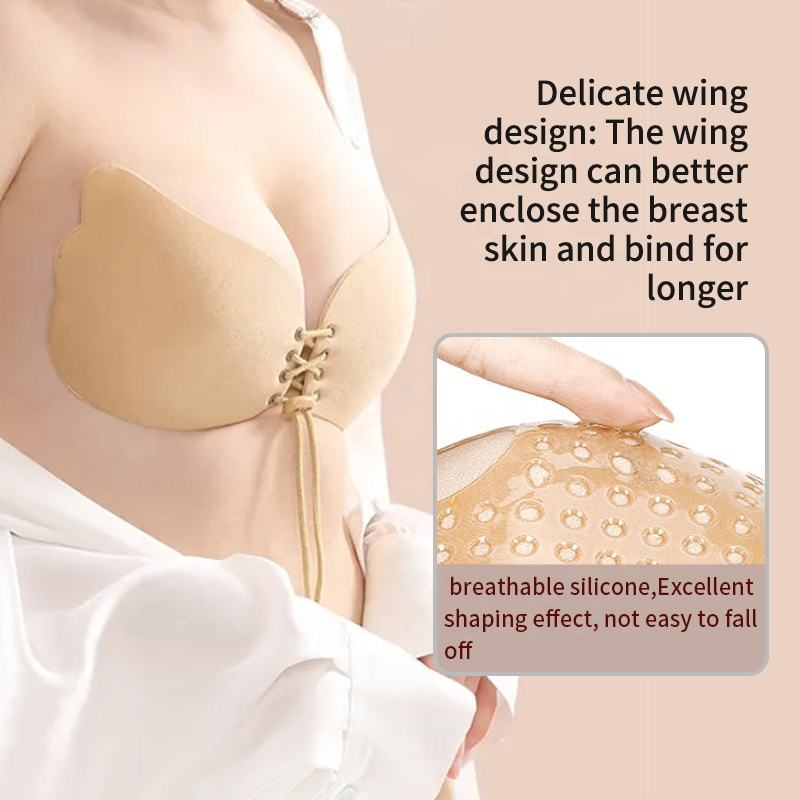 Wing shaped drawstring nude ba - đánh giá và giá Strapless Bra Adhesive