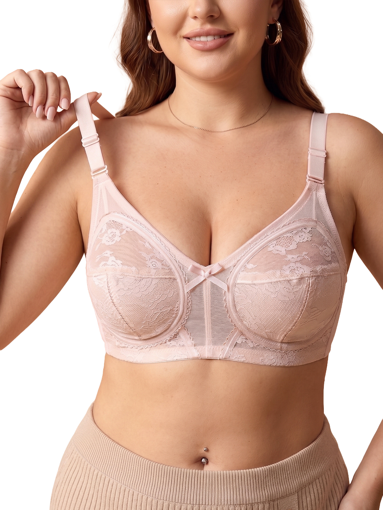 Women Plus Size Wireless Lace  - đánh giá và giá Full Coverage Bra
