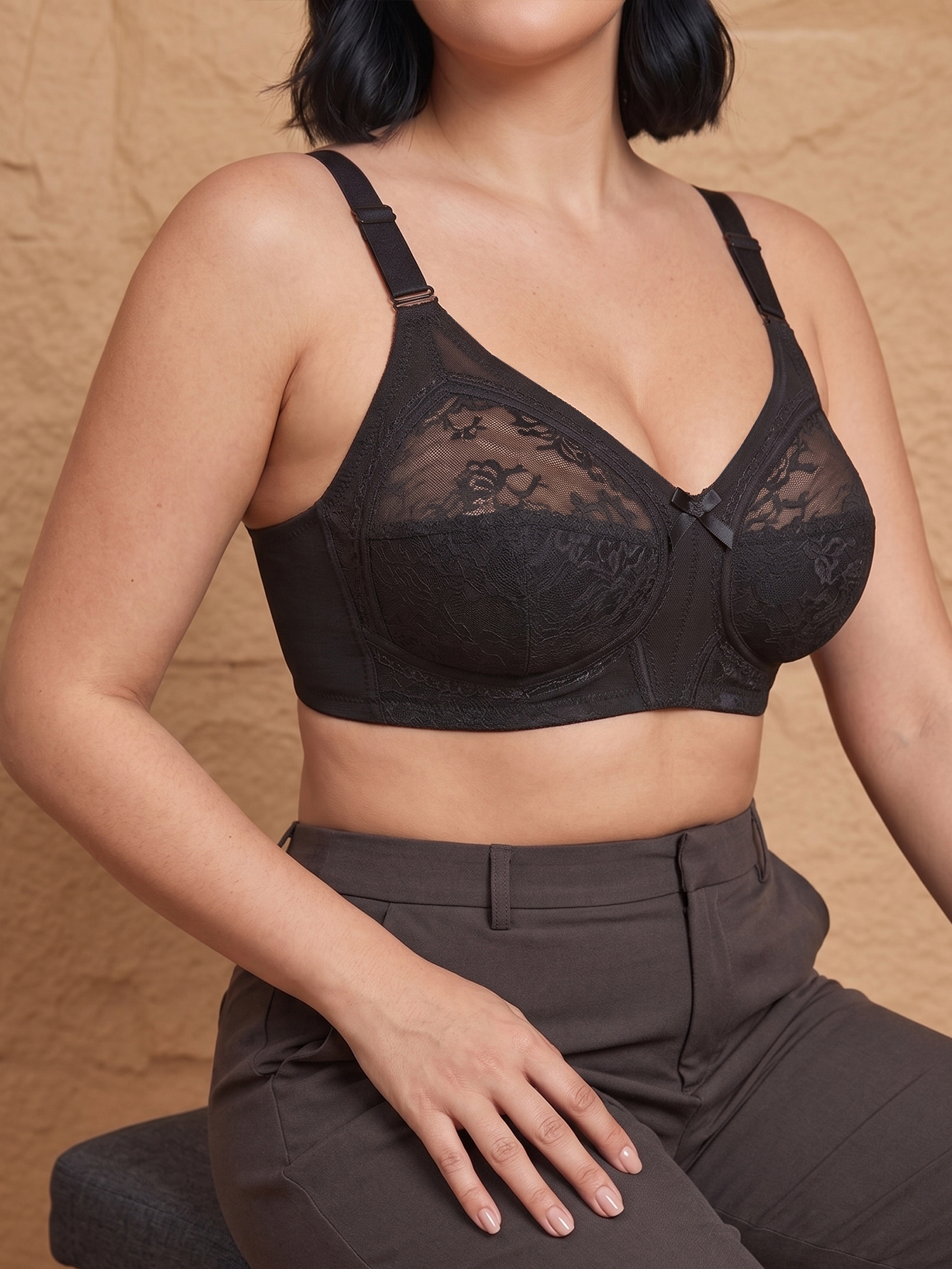 Women Plus Size Wireless Lace  - đánh giá và giá Full Coverage Bra