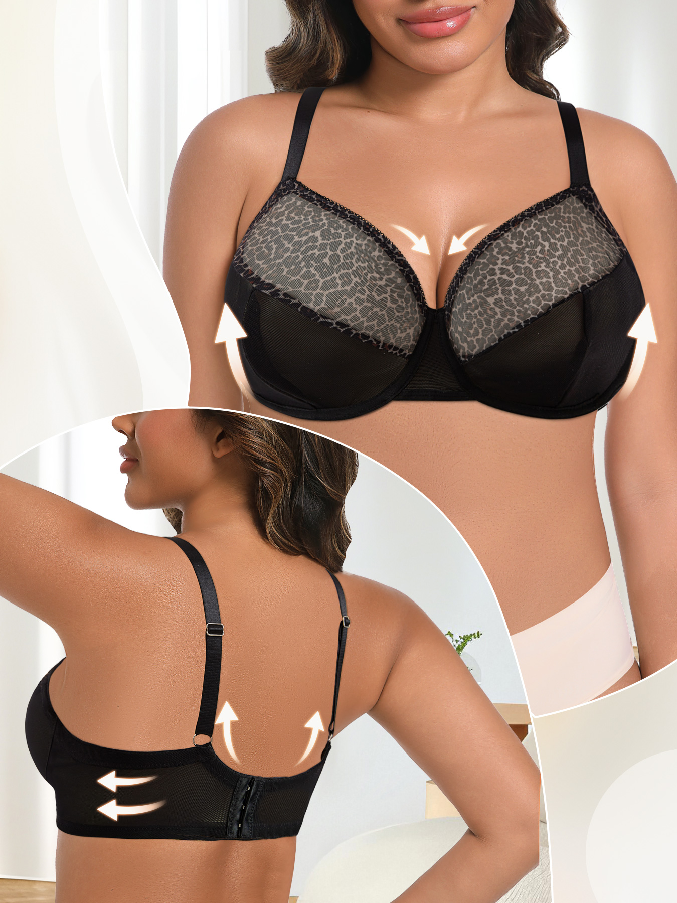 Plus Size Sexy Leopard Print & - đánh giá và giá Sheer Bra Lace