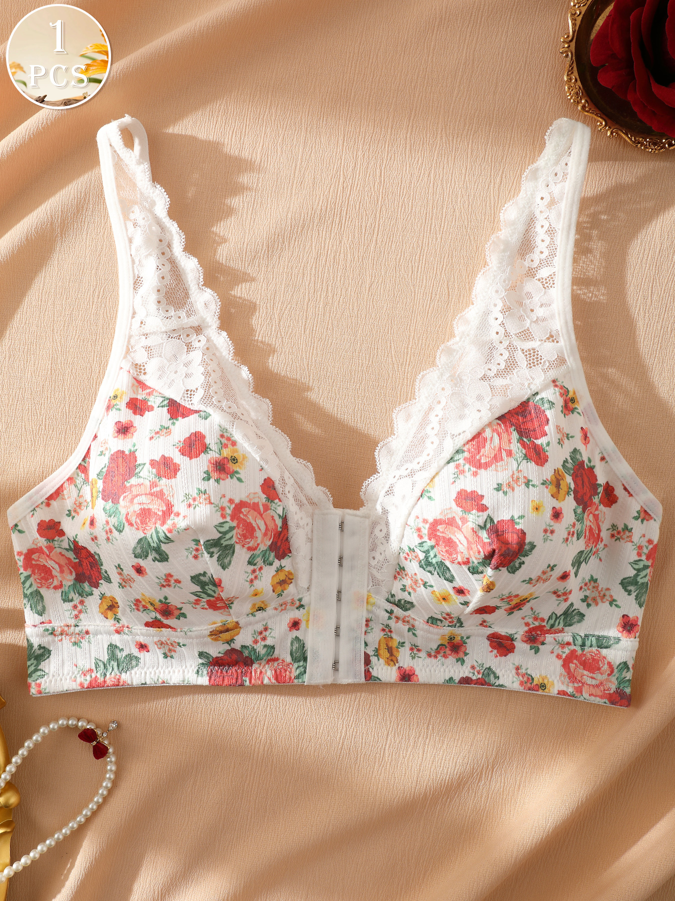 1pc Women's Floral Print Wirel - đánh giá và giá Wirefree Bra Comfort