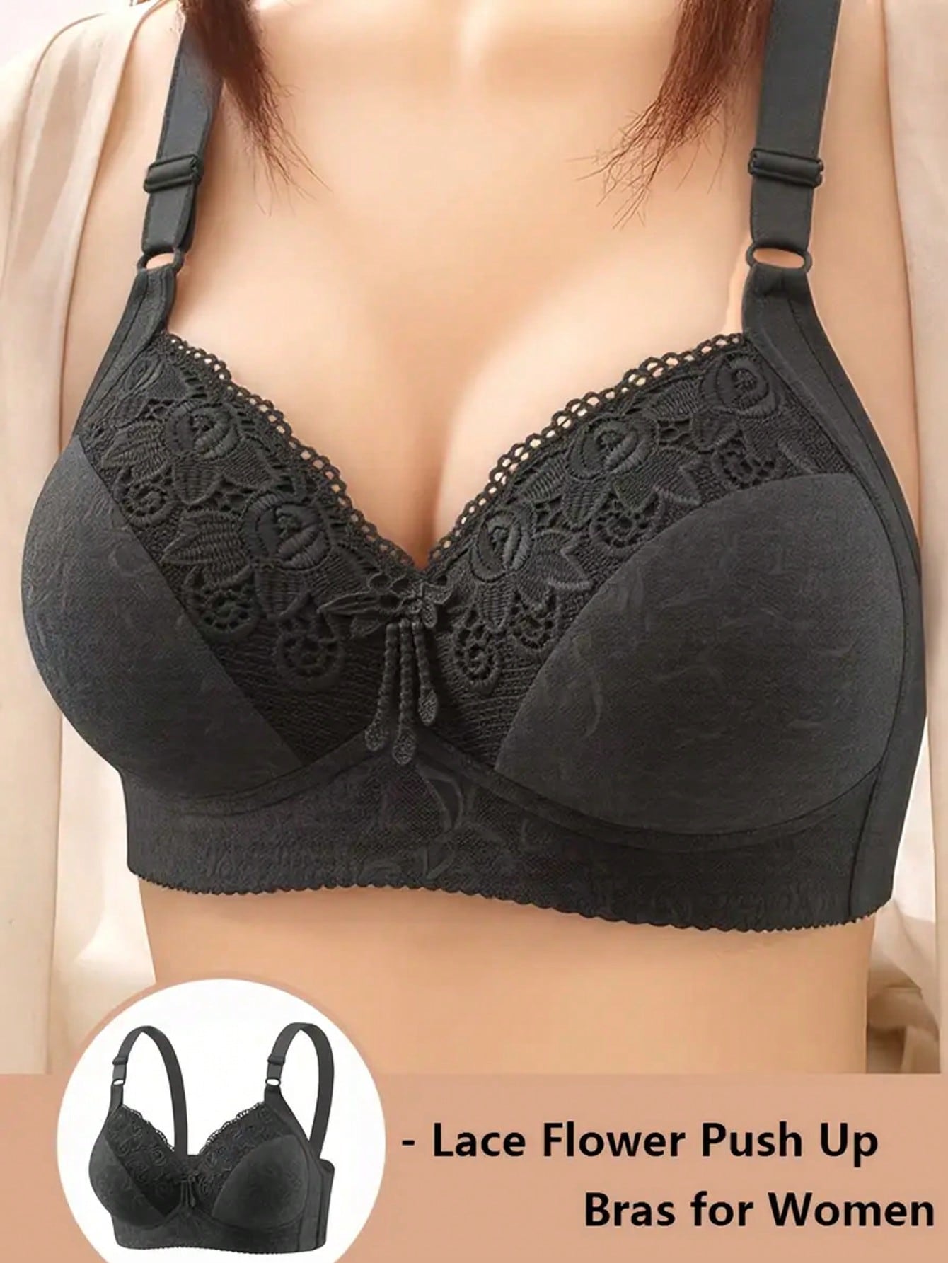 2Pcs 3/4 Cup Lace Bra, Wireles - đánh giá và giá Full Coverage Bra