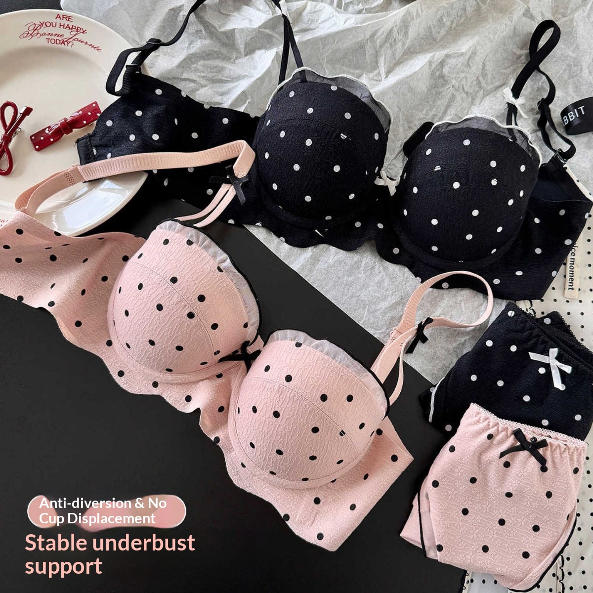 Lace Polka Dot Bra Two-Piece S - đánh giá và giá Cotton Bra Everyday