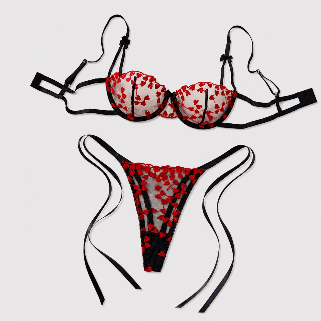 Women Romantic Heart Lingerie  - đánh giá và giá Sheer Mesh Bra