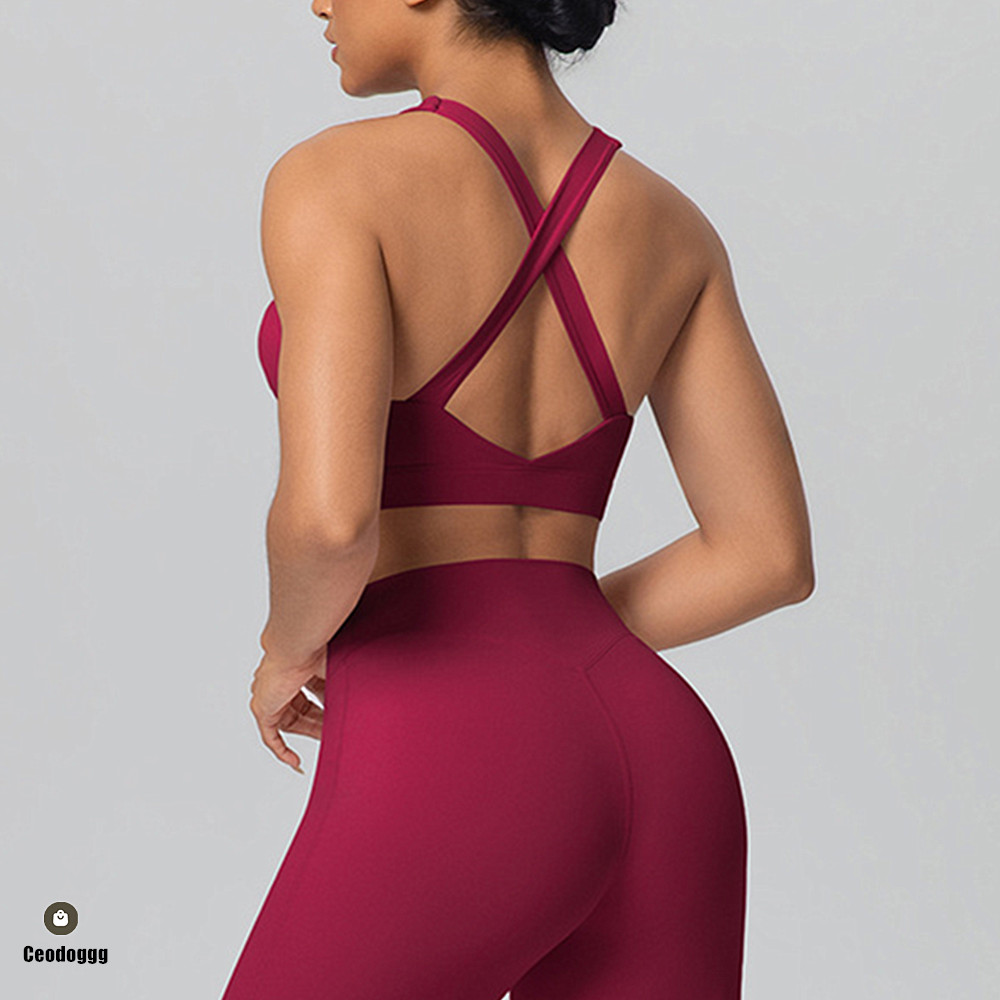 Pad Cross Shoulder Strap Yoga  - đánh giá và giá Sports Bra Racerback